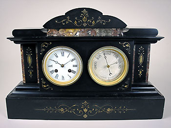 french mantel clock with barometer