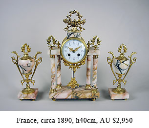 clousienne mantel clock set