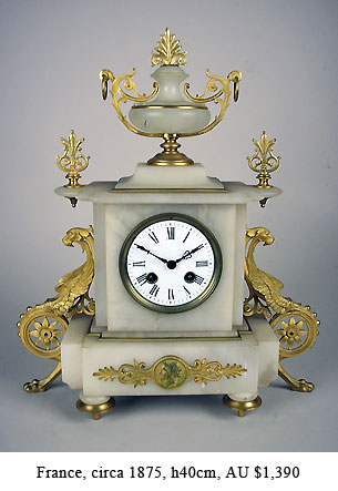 french alabaster mantel clock