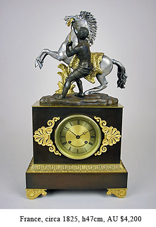 antique bronze mantel clock